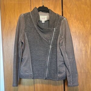 Gray/Brown Asymmetrical Zip Jacket